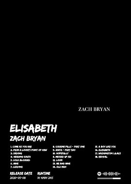Zach Bryan - Elisabeth Album Cover