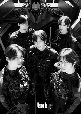 TXT black and white group portrait