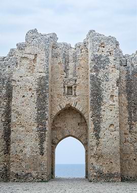 Ancient Stone Archway Overlooking the Sea