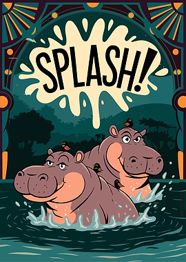 Playful Hippo Splash