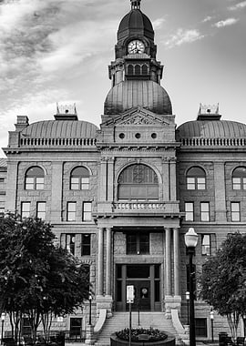 Black and White Courthouse Architecture