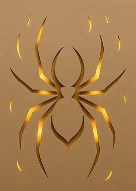 Golden Spider Silhouette