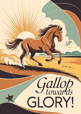 Gallop Towards Glory Horse Art