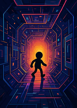Into the Light – Sci-Fi Corridor Exploration Art
