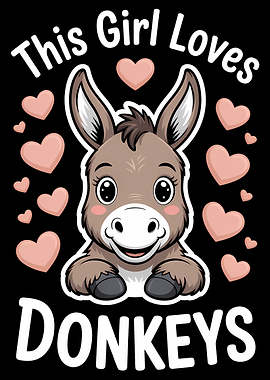 This Girl Loves Donkeys Cartoon