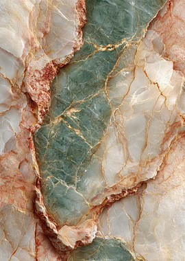 Polished Marble Texture with Green Veins
