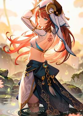 Girl in Water Garden