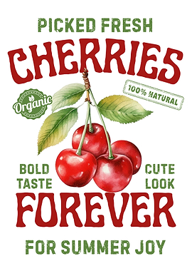 Fresh Organic Cherries Summer Fruit Lover