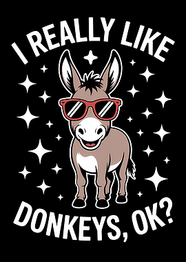 Cool Donkey with Sunglasses