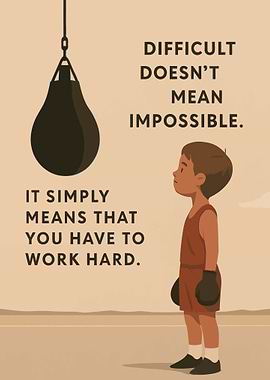 Motivational Boxing Art with Text