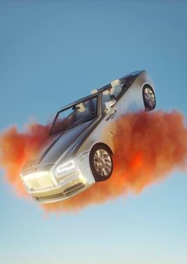 Silver Rolls-Royce in Orange Cloud