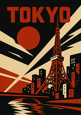 Tokyo Vintage Travel Poster