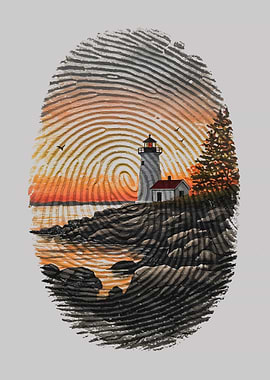 Lighthouse Fingerprint Landscape