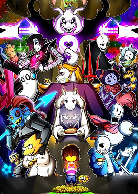Undertale characters group illustration