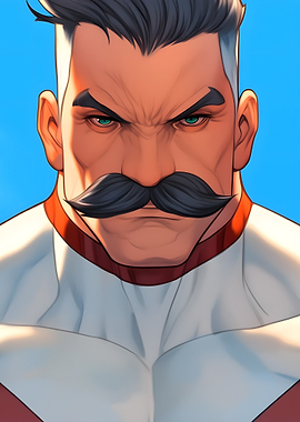 Omni-Man Portrait with Intense Gaze