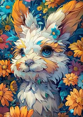 Floral Fantasy Dog