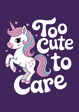 Too Cute to Care Unicorn