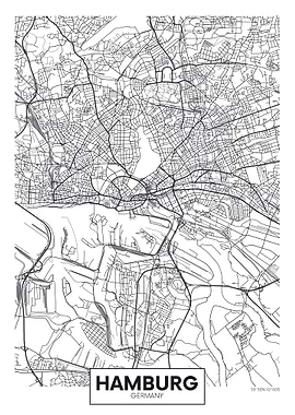 Hamburg, Germany City Map