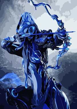 Blue Warframe Archer