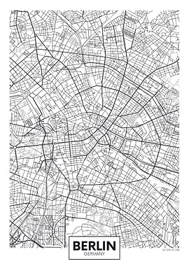 Berlin City Map - Minimalist Design