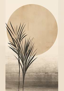 Minimalist Plant Asian Art