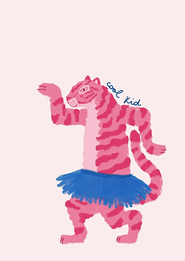 Pink Tiger in Blue Tutu