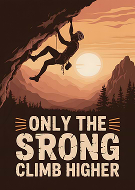 Rock Climbing Motivational Poster