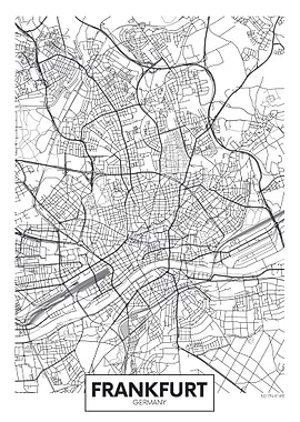 Frankfurt, Germany City Map