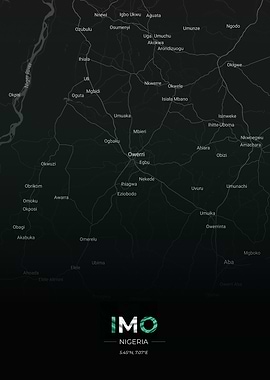 Imo, Nigeria Map Art