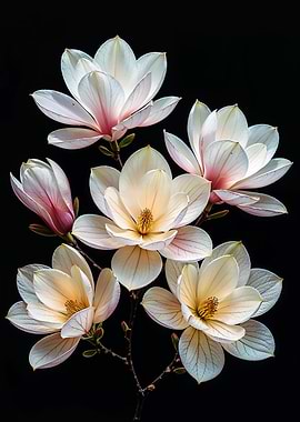 Magnolia Blossoms - Elegant Botanical Flower
