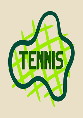 Tennis graphic design with abstract shapes