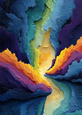 Golden Gorge: Impasto Color Canyon