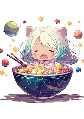 Crying Anime Girl Ramen Bowl