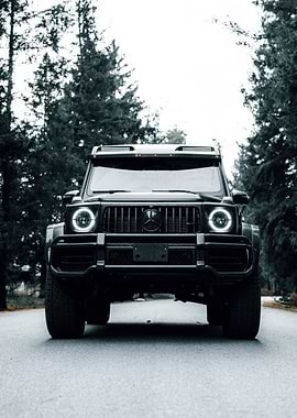 Black Mercedes-Benz G-Class Front View