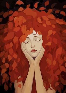 Autumn Dream: Woman with Leaf Hair