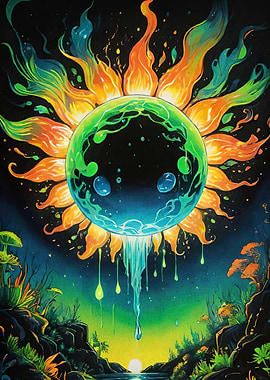 Surreal Earth Floral Flames