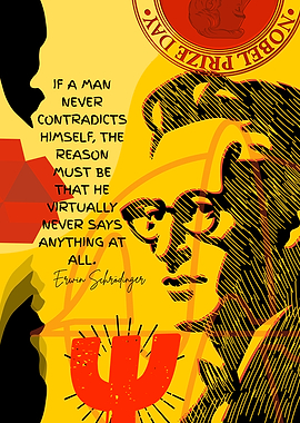 Contradictions & Clarity – Erwin Schrödinger Quote Poster | Quantum Genius Wall Art
