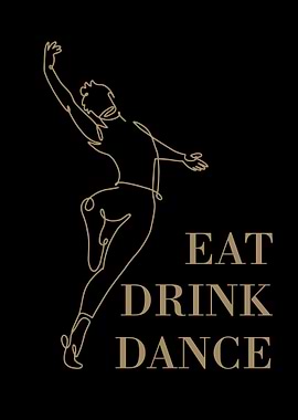 Eat Drink Dance Line Art