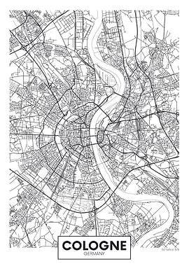 Cologne, Germany City Map