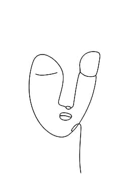 Minimalist Line Art Face Portrait