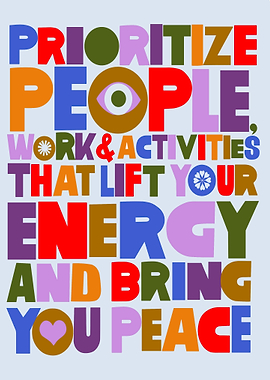 Motivational Typography Art: Prioritize Peace