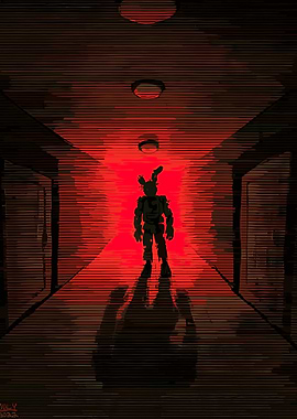 Springtrap in Red Hallway
