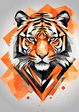 Geometric Tiger Portrait