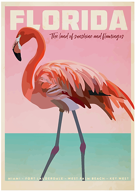 Florida Flamingo Travel Poster