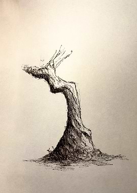 Monochrome Tree Sketch