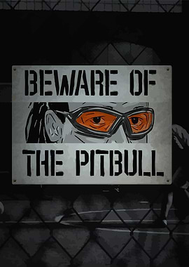 Beware of the Pitbull Sign Football Soccer