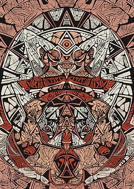 Abstract Tribal Pattern in Earth Tones [Cipher of the silent watcher]