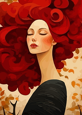 Woman with Red Hair Illustration