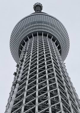 Tokyo Skytree On A Cloudy Day