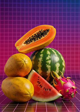 Tropical Fruits Still Life